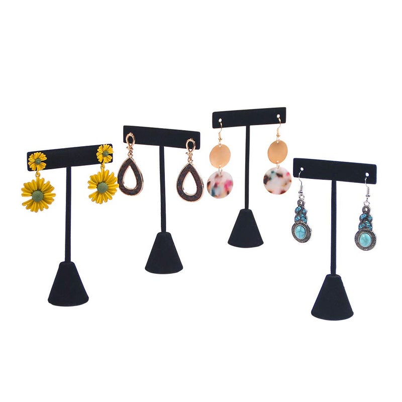 Coward 4Pcs/Set T-Shape Earring Stand, Stud Hoop Earring Display Holder Jewelry Organizer (4.5" H) - Image 1